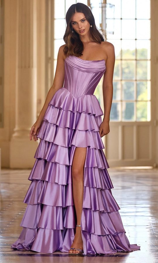Sherri Hill 57686 - Scoop Neckline Corset Tiered Dress