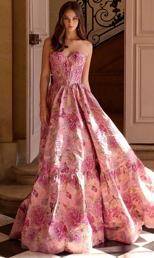 Sherri Hill 57754 - Floral Textured Sweetheart Ballgown