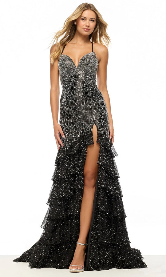 Sherri Hill 57832 - Chiffon Ruffle Beaded V-Neckline Dress