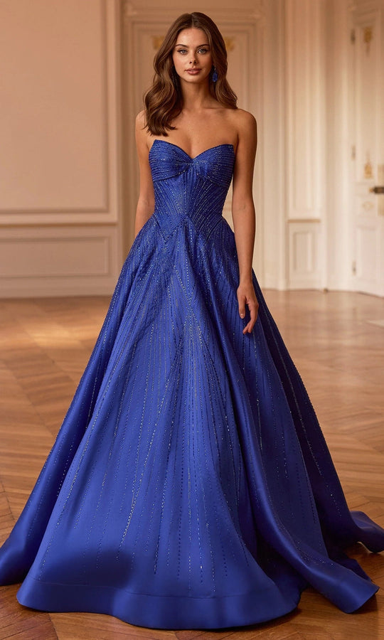 Sherri Hill 58327 - Vertical Beaded Strapless Ballgown