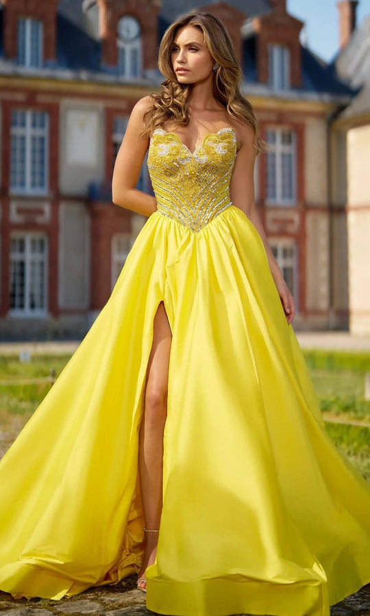 Sherri Hill 67019 - Beaded Sweetheart Ballgown with Slit