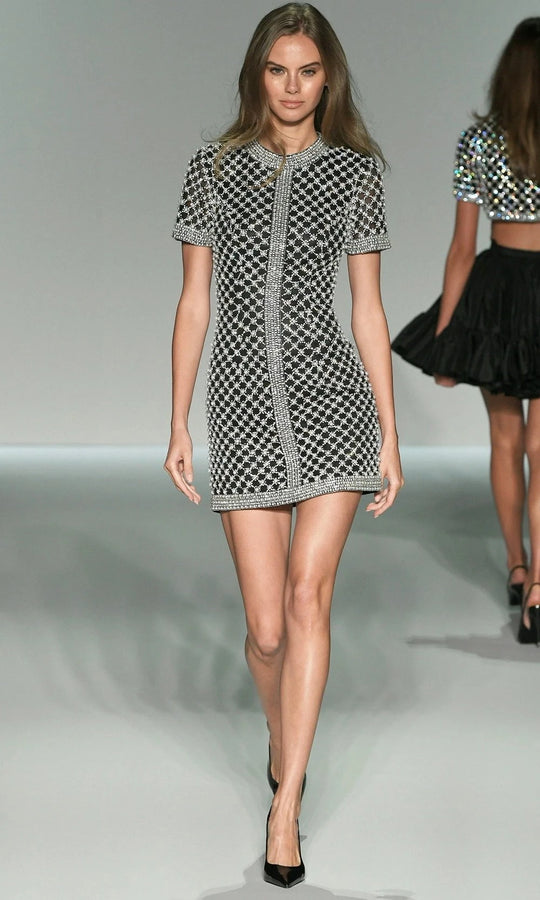 Sherri Hill 67044 - Beaded Short Sleeve Mini Dress