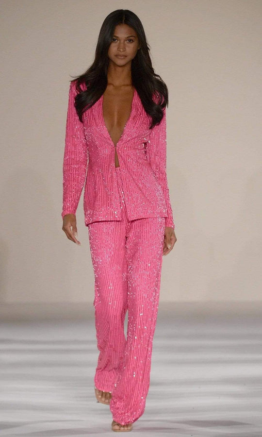 Sherri Hill - 71106 Long Sleeves Sequin Pantsuit