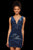 Sherri Hill - Deep V-neck Glitter Fitted Dress 52356 Cocktail Dresses 2 / Electric Teal