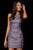 Sherri Hill - Glitter Fabric Halter Neck Short Fitted Dress 52357 Cocktail Dresses 14 / Electric Purple