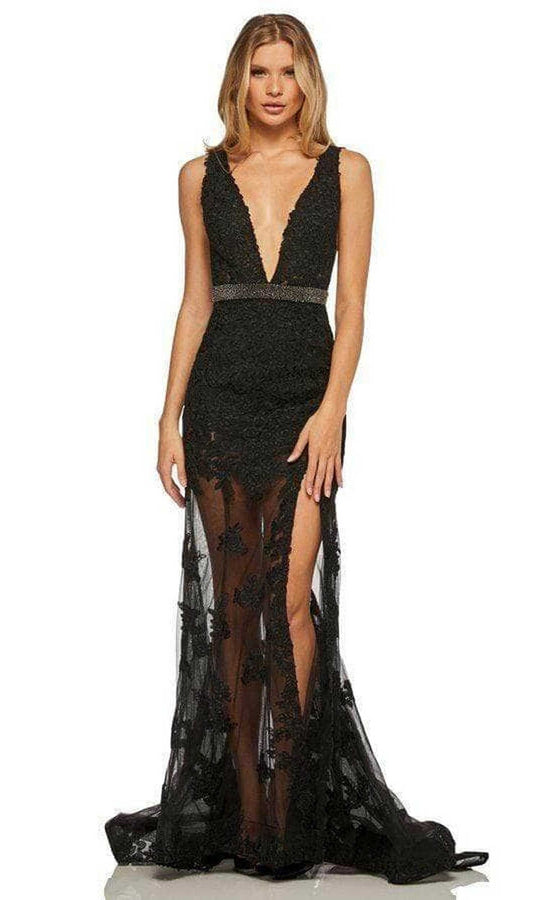 Sherri Hill - Illusion Applique Evening Dress 52875
