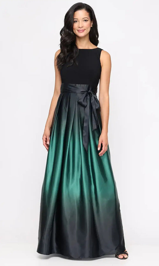S.L. Fashions 419435M - Ombre Bateau Petite Formal Dress