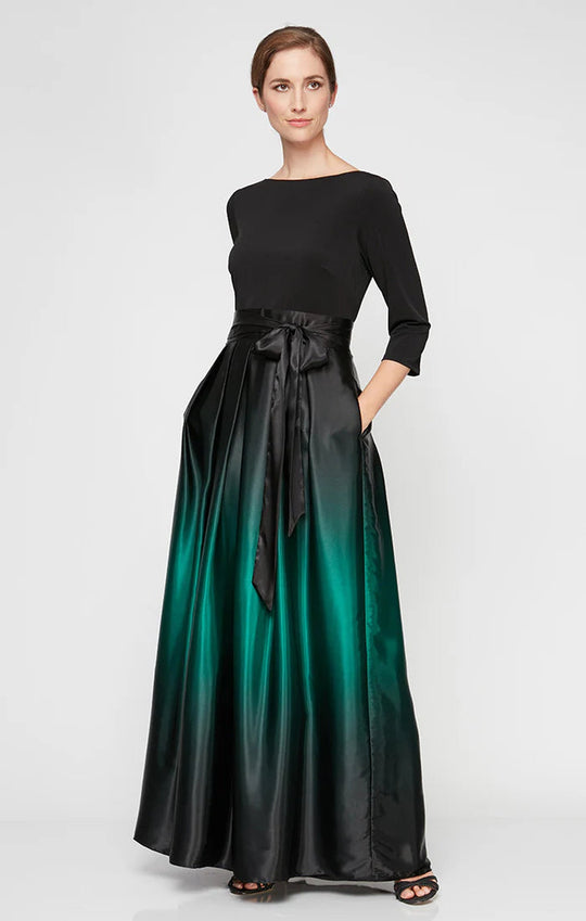 S.L. Fashions 9151111 - Jewel Neck Ombre Formal Dress