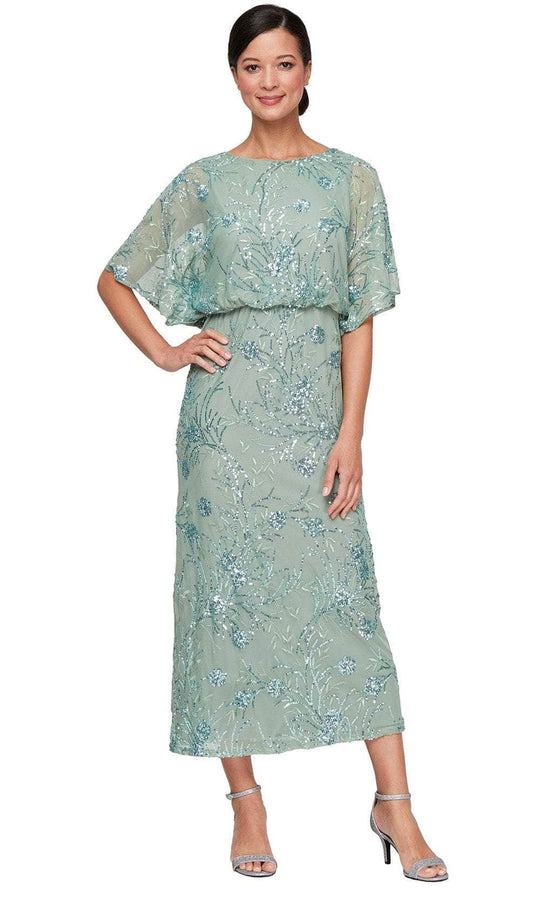 S.L. Fashions 9296478 - Sequin Embroidered Column Dress