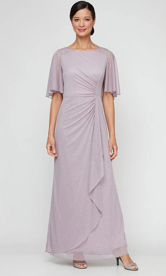 S.L. Fashions Dresses (SLNY) 9133257 - Flutter Sleeve Column Long Gown