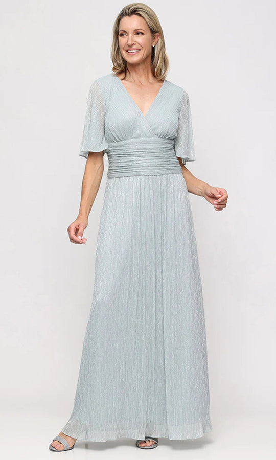 S.L. Fashions Dresses (SLNY) 9155179 - Surplice V-Neck Shimmer Dress