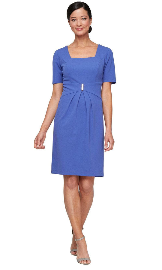 S.L. Fashions Dresses 9137261 - Square Neckline Crepe Formal Dress Semi Formal