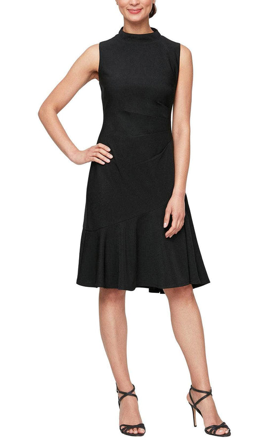 S.L. Fashions Dresses 9138101 - Turtle Neck Short Dress Semi Formal 4 / Black