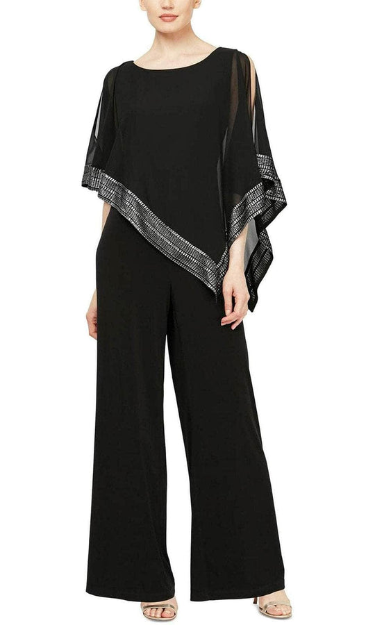 S.L. Fashions 9277331 - Chiffon Metallic Jumpsuit