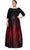 SLNY 9451111 - Ombre Quarter Sleeve A-Line Dress Evening Dresses 14W / Fig