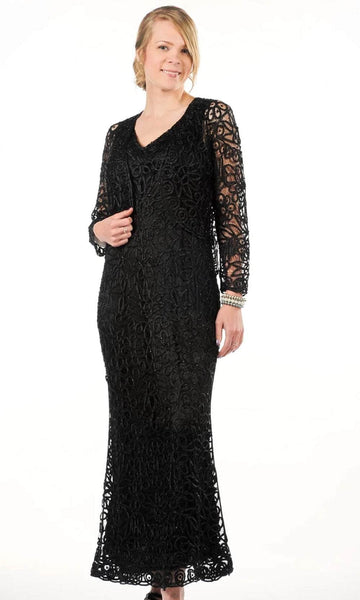 Soulmates C702 - Two Piece Illusion Lace Mother of The Bride Dress | Couture Candy LT Brown / 1x