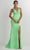 Studio 17 Prom 12897 - Sleeveless Plunging Prom Gown Evening Dresses 0 / Lime