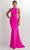 Studio 17 Prom 12901 - Sleeveless Halter Neck Prom Gown Prom Dresses 0 / Hot Pink