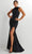 Studio 17 Prom 12913 - Feathered Halter Neck Evening Gown Evening Dresses 0 / Black