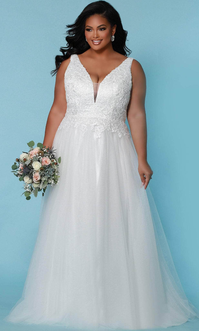 Sydney's Closet Bridal SC5270 - A-line Sleeveless Wedding Dress Wedding Dresses 14 / Ivory