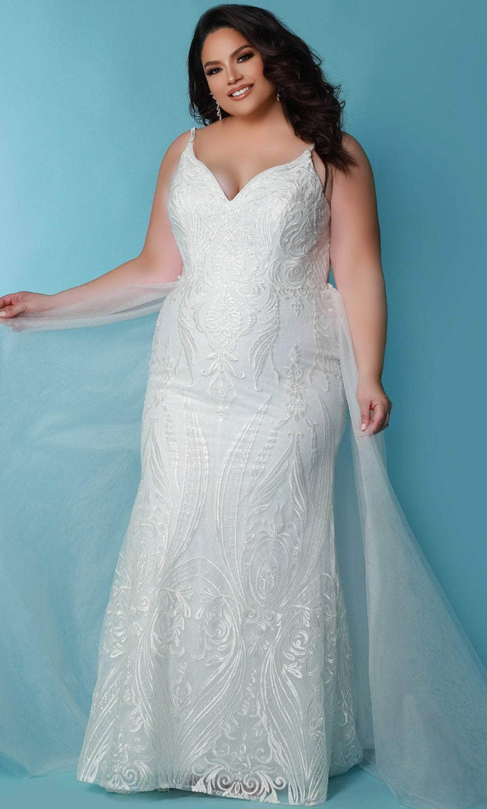 Sydney's Closet Bridal SC5287 - Sleeveless Embroidered Wedding Dress Bridal Dresses 14 / Ivory/Ivory