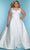 Sydney's Closet Bridal SC5317 - V-Neck Pleated Detail Prom Gown Prom Dresses