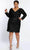 Sydney's Closet CE2004 - Sequin Embellished Long Sleeve Cocktail Dress Cocktail Dresses 14 / Black