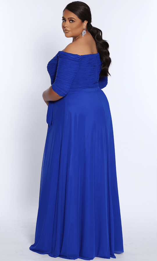 Sydney's Closet CE2009 - Ruched Off Shoulder Evening Gown