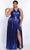 Sydney's Closet CE2201 - Sleeveless Halter Strap Evening Dress Prom Dresses 14 / Royal