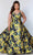 Sydney's Closet CE2207 - Floral Sleeveless Prom Dress Evening Dresses 14 / Yellow Blossom