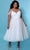 Sydney's Closet CE2208 - Cold Shoulder A-line Knee-Length Dress Cocktail Dresses 14 / Ivory