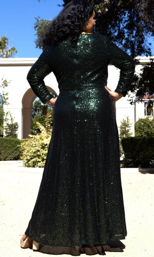 Sydney's Closet CE2302 - Sequined A-Line Evening Gown