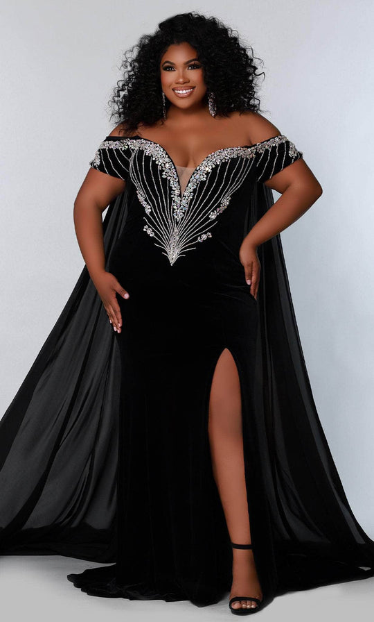 Sydney's Closet - JK2202 Plunging V-neck Evening Gown