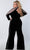 Sydney's Closet - JK2207 Long Sleeve V-neck Jumpsuit Evening Dresses
