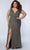 Sydney's Closet SC7339 - Sequin Embellished Plunging V-Neck Prom Dress Prom Dresses 14 / Green Surge
