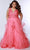 Sydney's Closet SC7347 - Embroidered Tiered Ballgown Ball Gowns 14 / Coral