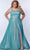 Sydney's Closet SC7349 - Scoop Neck Shimmer Prom Gown Prom Dresses 14 / Topaz