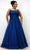 Sydney's Closet SC7357 - Sleeveless Embroidered Formal Gown Evening Dresses 14 / Navy