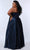 Sydney's Closet SC7363 - V-Neck Pleated A-Line Evening Gown Evening Dresses