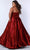 Sydney's Closet SC7363 - V-Neck Pleated A-Line Evening Gown Evening Dresses
