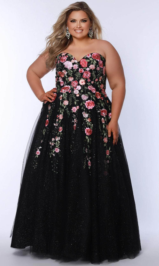 Sydney's Closet SC7407 - V-neck Jersey Evening Gown with Side Slit Special Occasion Dress