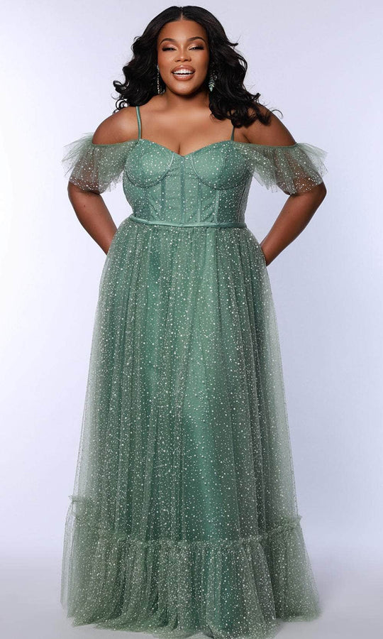 Sydney's Closet SC7411 - Beaded Mermaid Gown with Sweetheart Neckline