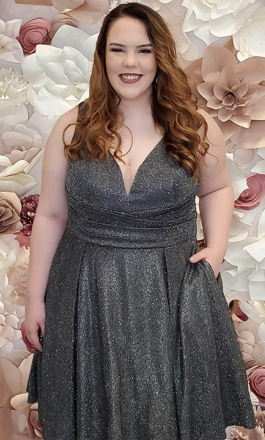 Sydney's Closet SC8108 - Glittered A-Line Cocktail Dress Cocktail Dresses