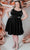Sydney's Closet SC8116 - Scoop Neck Satin Cocktail Dress Cocktail Dresses 14 / Black