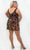 Sydney's Closet SC8131 - V-Neck Iridescent Sequin Cocktail Dress Cocktail Dresses