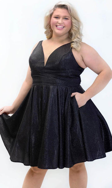 Sydney's Closet SC8132 - Shimmer A-Line Cocktail Dress Couture Candy Sydney's Closet SC8132 - Shimmer A-Line Cocktail Dress Couture Candy