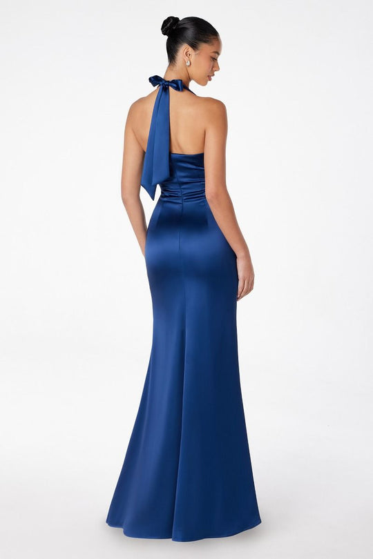 Ladivine T2001 - Halter Empire Satin Prom Dress