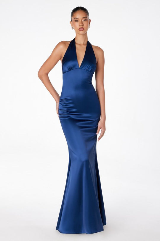 Ladivine T2001 - Halter Empire Satin Prom Dress