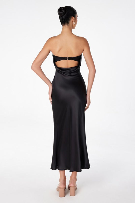 Ladivine T2006 - Shiny Strapless Back Cutout Dress