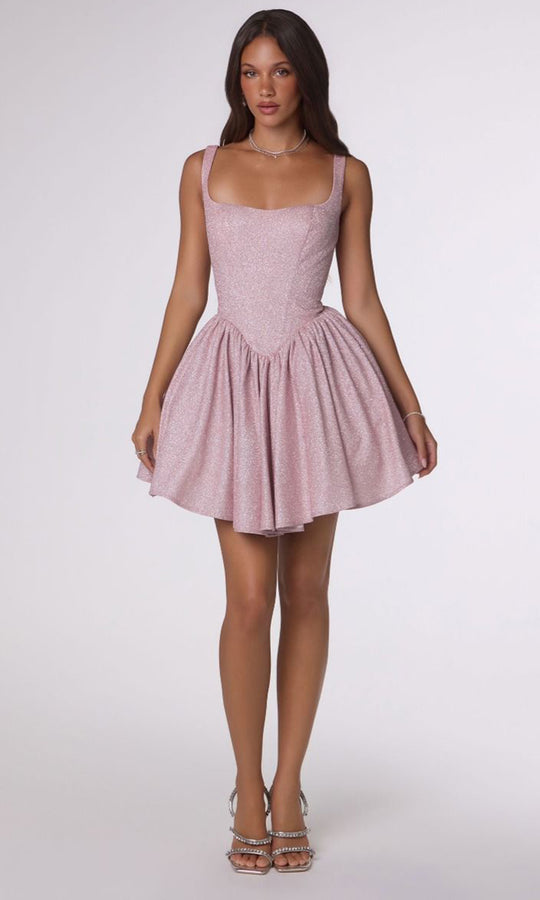 Amoris by Ladivine T738 - Sparkly A-Line Mini Dress